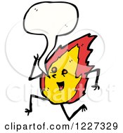 Clipart Of A Talking Running Flame Royalty Free Vector Illustration