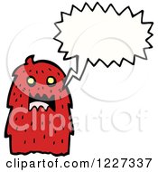 Clipart Of A Monster Talking Royalty Free Vector Illustration