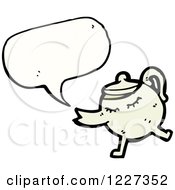 Clipart Of A Talking Tea Pot Royalty Free Vector Illustration