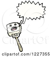 Clipart Of A Talking Cube Of Sushi Royalty Free Vector Illustration