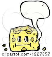 Clipart Of A Talking Cheese Wedge Royalty Free Vector Illustration