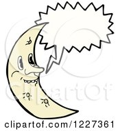 Clipart Of A Talking Silly Crescent Moon Royalty Free Vector Illustration by lineartestpilot