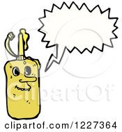 Clipart Of A Talking Mustard Bottle Royalty Free Vector Illustration by lineartestpilot