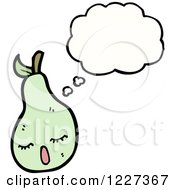 Clipart Of A Thinking Pear Royalty Free Vector Illustration