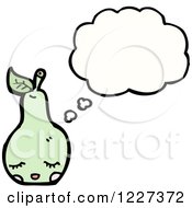 Clipart Of A Thinking Pear Royalty Free Vector Illustration by lineartestpilot