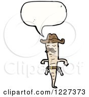 Clipart Of A Talking Parsnip Sheriff Royalty Free Vector Illustration