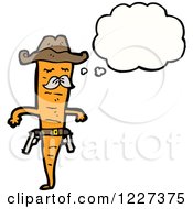 Clipart Of A Thinking Carrot Sheriff Royalty Free Vector Illustration by lineartestpilot