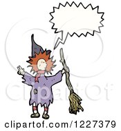 Poster, Art Print Of Talking Witch With A Broom