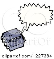 Clipart Of A Talking Computer Chip Royalty Free Vector Illustration by lineartestpilot