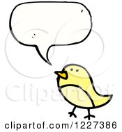 Clipart Of A Talking Yellow Bird Royalty Free Vector Illustration