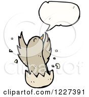 Clipart Of A Talking Hatching Bird Royalty Free Vector Illustration