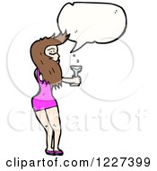 Clipart Of A Talking Woman With A Cocktail Royalty Free Vector Illustration by lineartestpilot