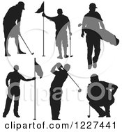 Poster, Art Print Of Silhouetted Man In Different Golf Poses