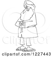 Outlined Happy Sikh With Clasped Hands