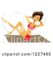 Clipart Of A Fit Asian Woman Doing Pilates Royalty Free Vector Illustration