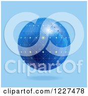 3d Floating Blue Network Globe