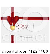 Poster, Art Print Of Love Tag With A Red Valentines Day Gift Bow And Ribbon On Shaded White
