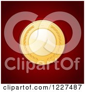 Poster, Art Print Of Golden Medal On Read Leather