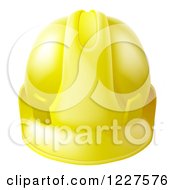Clipart Of A Yellow Contractor Hard Hat Royalty Free Vector Illustration