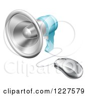 Clipart Of A Megaphone Connected To A Computer Mouse Royalty Free Vector Illustration
