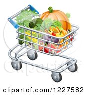 Poster, Art Print Of Shopping Cart Full Of Healthy Produce