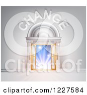 Clipart Of Change Over Open Doors With Light Royalty Free Vector Illustration