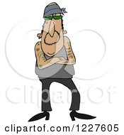 Clipart Of A Gang Banger Man With Folded Arms Royalty Free Illustration