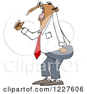 Clipart Of An Irate Business Man Waving A Fist Royalty Free Vector Illustration