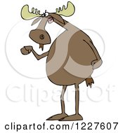 Clipart Of A Mad Irate Moose Waving A Fist Royalty Free Vector Illustration