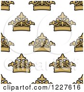 Clipart Of A Seamless Background Pattern Of Gold Crowns Royalty Free Vector Illustration