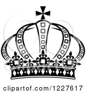 Clipart Of A Black And White Crown 16 Royalty Free Vector Illustration