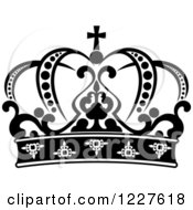 Clipart Of A Black And White Crown 13 Royalty Free Vector Illustration