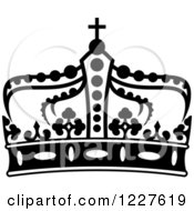 Clipart Of A Black And White Crown 10 Royalty Free Vector Illustration