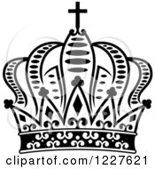 Clipart Of A Black And White Crown 7 Royalty Free Vector Illustration