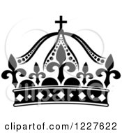 Clipart Of A Black And White Crown 8 Royalty Free Vector Illustration