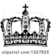 Clipart Of A Black And White Crown 2 Royalty Free Vector Illustration