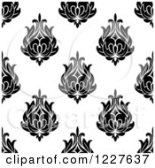 Clipart Of A Seamless Background Pattern Of Arabesque Flowers Royalty Free Vector Illustration