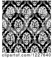 Poster, Art Print Of Seamless Pattern Of Damask In Black And White 4