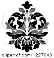 Clipart Of A Black And White Floral Damask Design 33 Royalty Free Vector Illustration
