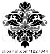 Clipart Of A Black And White Floral Damask Design 31 Royalty Free Vector Illustration