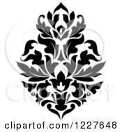 Clipart Of A Black And White Floral Damask Design 32 Royalty Free Vector Illustration
