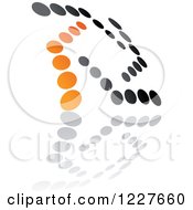 Clipart Of A Black And Orange Spiral And Reflection Royalty Free Vector Illustration