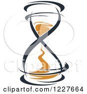 Clipart Of An Orange And Black Hourglass 12 Royalty Free Vector Illustration