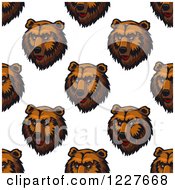 Poster, Art Print Of Seamless Background Pattern Of Bear Heads