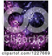 Clipart Of A Gradient Purple Mosaic Pixel Diso Background Royalty Free Vector Illustration