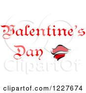 Poster, Art Print Of Red Lips And Valentines Day Text