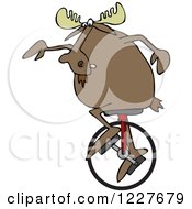 Poster, Art Print Of Moose On A Unicycle