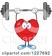 Poster, Art Print Of Heart Character Working Out With A Barbell