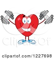 Poster, Art Print Of Heart Character Working Out With Dumbbells