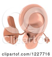 Clipart Of A 3d Ear Character Holding A Thumb Up Royalty Free Illustration